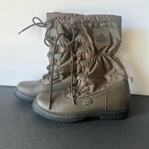 Coach Sage Lace Up Boot in Olive Brown, 6B